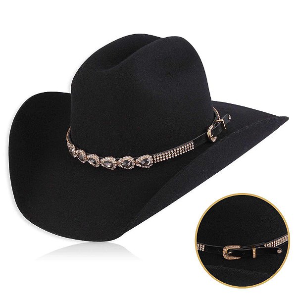 Bandinha para chapéu com strass - Fita chapéu