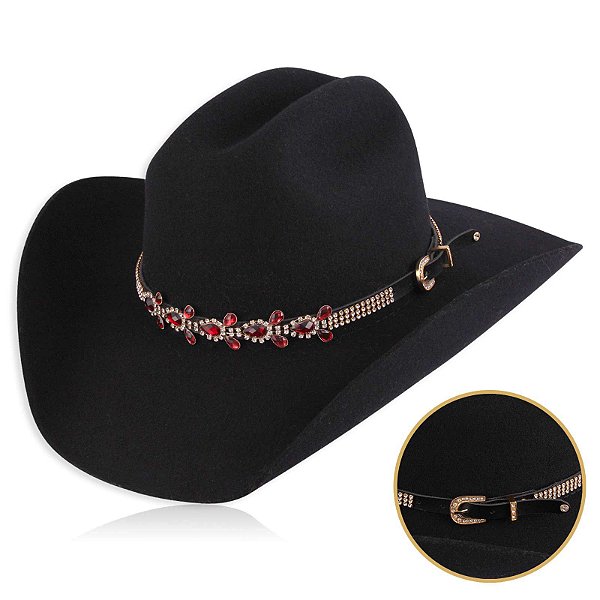 Bandinha para chapéu com strass - Fita chapéu