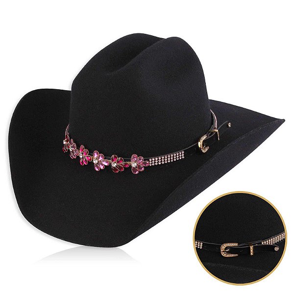 Bandinha para chapéu com strass - Fita chapéu