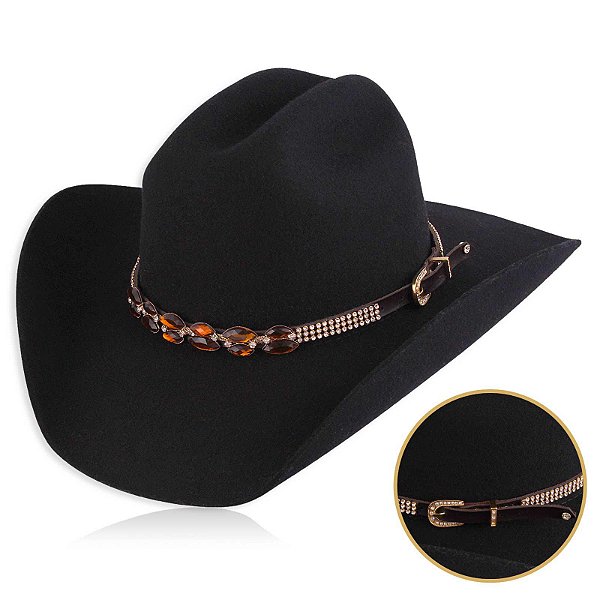 Bandinha para chapéu com strass - Fita chapéu