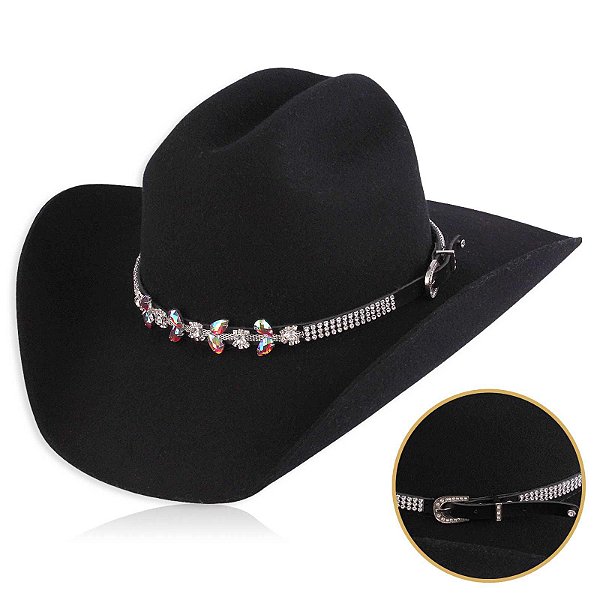 Bandinha para chapéu com strass - Fita chapéu