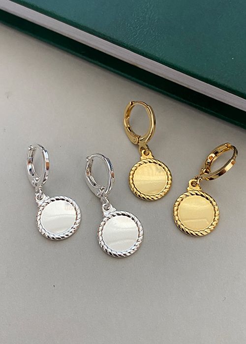 Brinco Argola Mini Medalha Lisa