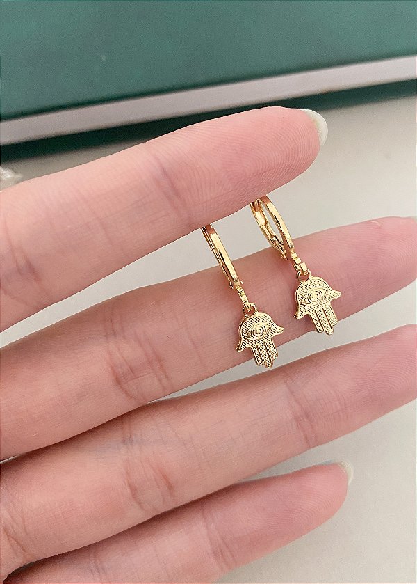 Brinco Argola Mini Hamsá