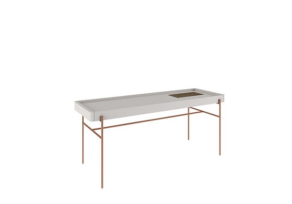 MESA DE CENTRO BETHA MENOR - 120X50X43 COM METAL COBRE