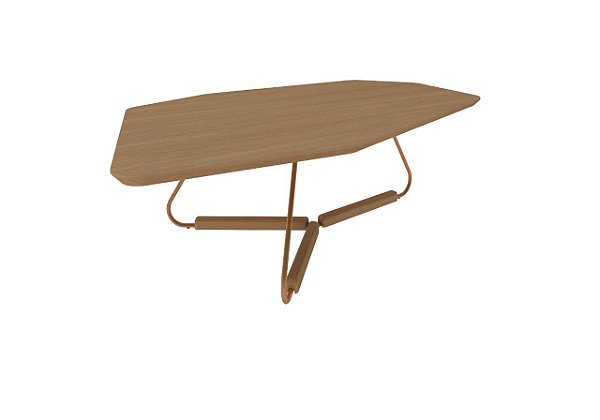 MESA DE CENTRO OLLY A - 1,10X68 - METAL COBRE - NATURAL
