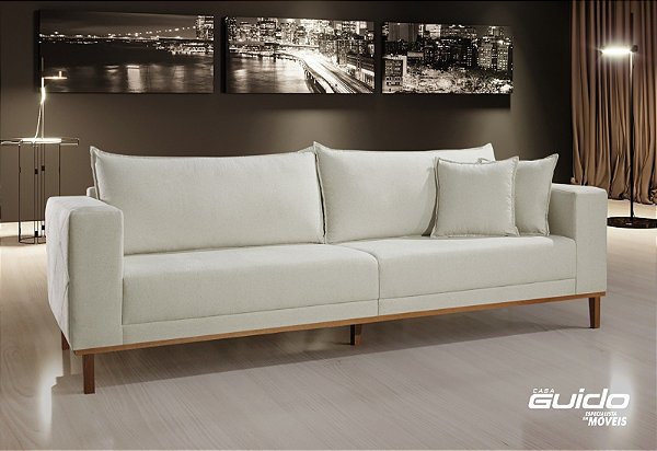 SOFA 4L NEW CITY 2,30MT TECIDO C4052 - LINHO BEGE