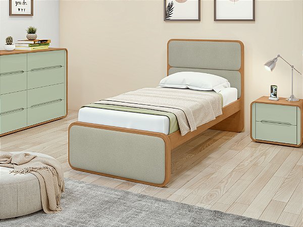 CAMA SOLTEIRO LOPAS LOOP 90CM TC BOU SALVIA ./AMENDOA CLEAN
