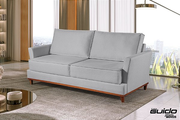 SOFA 3L MARTINS M-189 2,06MT TEC B-403 LINHO ./CINZA