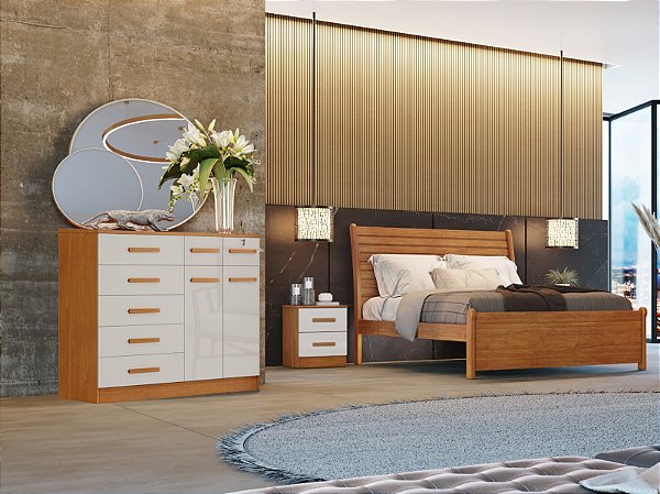 COMODA BIANCHI PETRUS 7GVT 2P 1,48MT ./NATURE/OFF WHITE