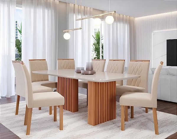 MESA CIMOL ESTER 2,10X1,00 VD OFF WHITE ./CINAMOMO/OFF (APENAS A MESA)