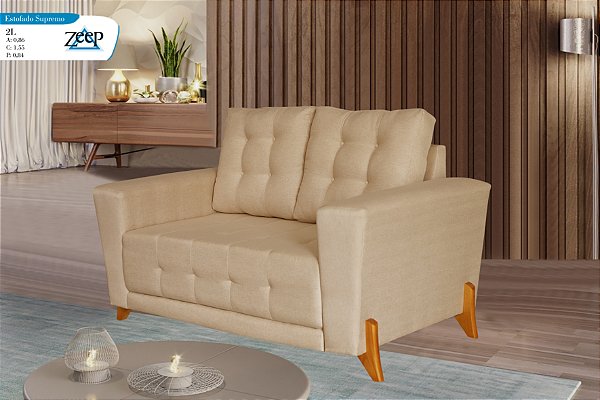 SOFA 2L ZEEP SUPREME 1,60MT TEC 545 LINHO ./BEGE CLARO