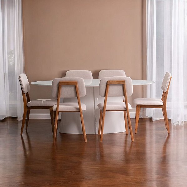 CADEIRA KIRIUS ROSE MAD. TEC 2111 LINHO PALHA ./VERNIZ NATUR