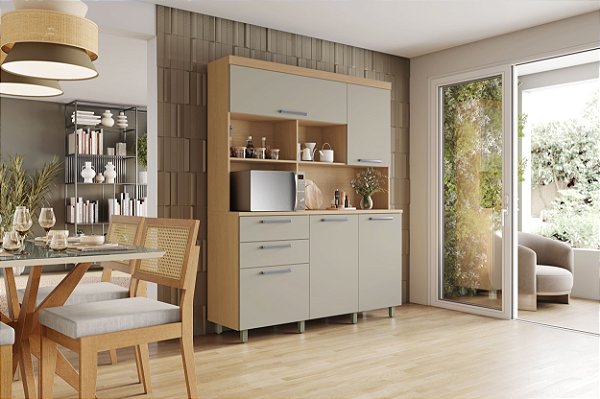 KIT COZINHA NOBREZA 5P 1,60MT (500973) ./CARV/GREIGE