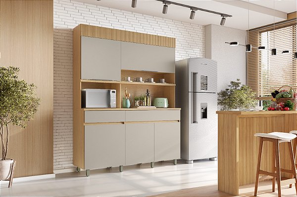 KIT COZINHA REALEZA 5P 1,60MT (500971) ./CARV/GREIGE