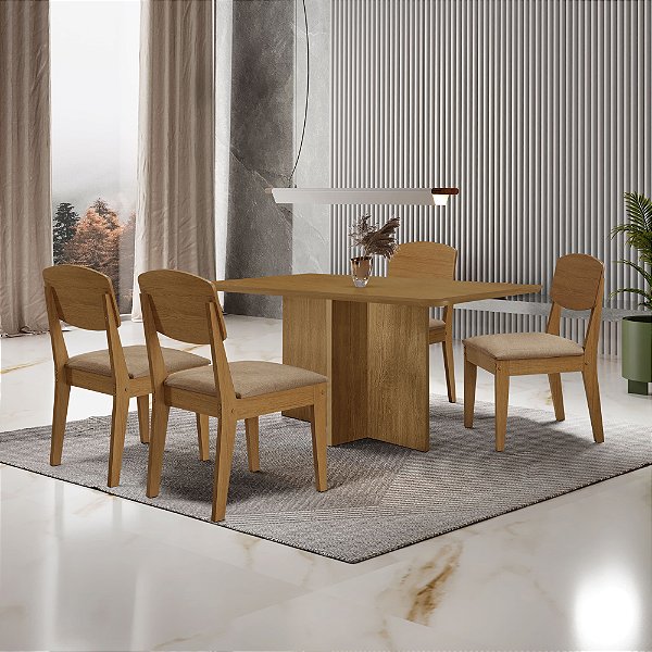 CJ MESA RUFATO BERLIM C/4 CAD HAVANA S/VD ./NAT LIN CAPPU