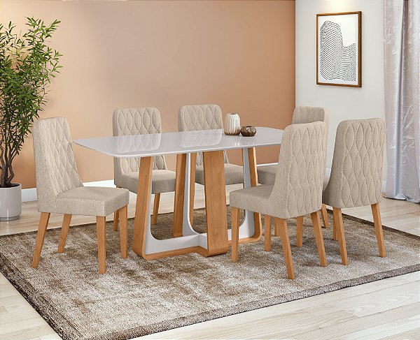 CJ MESA LOPAS SINTONIA C/6 CD LUAR VD OFF./AMD TC LINHO BEGE