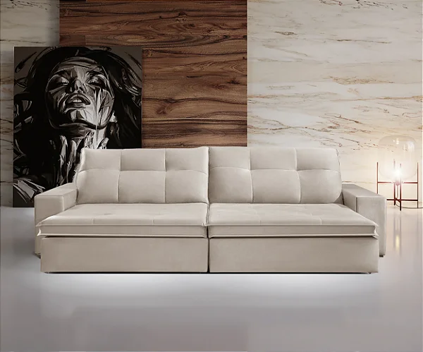 SOFA 4L BIANCHI ALMERIA RET/REC 2,90M BI-PART TCK45 VEL./BG