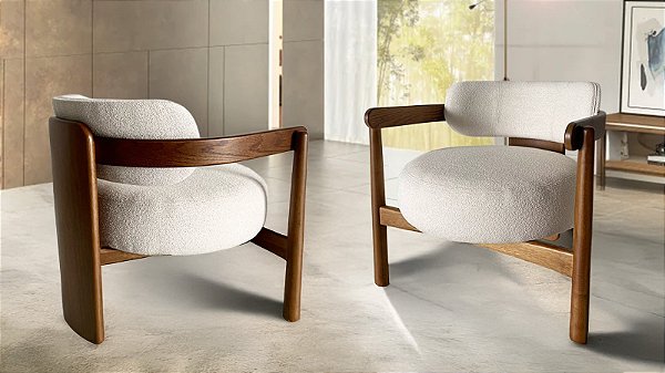 POLTRONA M SUL BULBO ENC CURVO TC H 84 LINHO CRU ./AMD