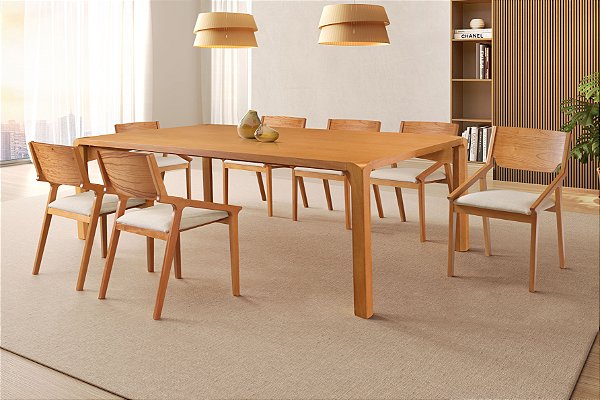 MESA RAFANA RAFIA 1,80X0,90 S/VD LAMINADA ./CINAMOMO