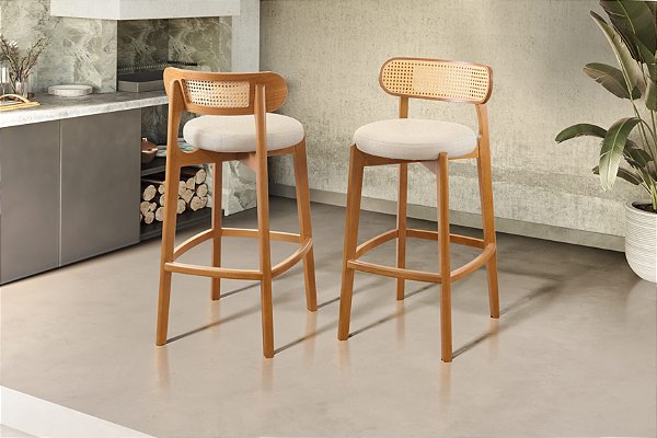 BANQUETA RAFANA SELENE COM TELA CINAM. TEC 269B LINHO ./BG