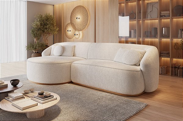 SOFA 4L BIANCHI BLEND C/CHAISE BR L/ESQ 2,50M TC K186 LH/CRU