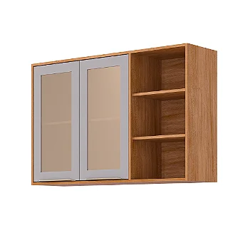 ARMARIO MGM BRILHANTE AEREO 2P 1200 ./CINAMOMO/PLATINA