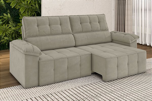 SOFA 3L BESTHOUSE SANTORINI SLIM RET/REC 2,20MT VEL ./CASTOR