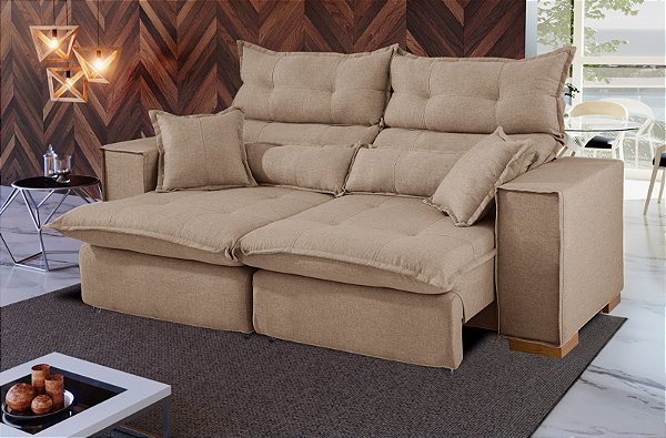 SOFA 3L JW PARMA 2,15MT RET/RECL TEC CRU L07 ./LINHO BEGE ./
