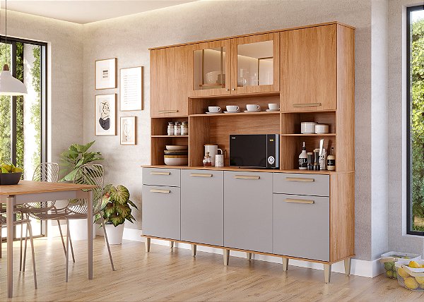 KIT COZINHA MGM DIAMANTE 2,00MT ./CINAMOMO/PLATINA