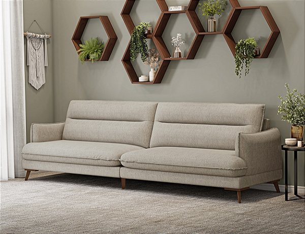 SOFA 4L ESTRELA HERMAN 2,72MT BI-PART TC 9976 LAUTREC ./BEGE