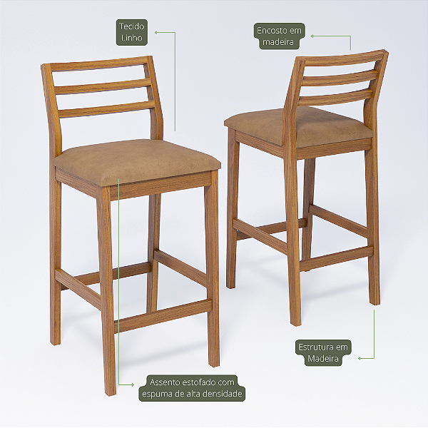 BANQUETA CIMOL OLIVA MAD. TEC KR ./KAKI MR