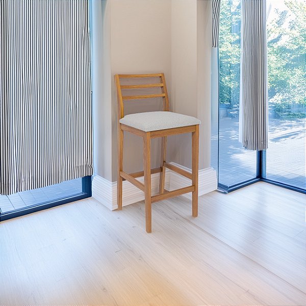 BANQUETA CIMOL OLIVA MAD. TEC LINHO ./CINZA