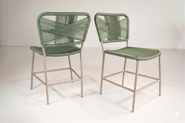 CADEIRA ALUMI HERA CR 6MM BEGE ./VERDE MENTA ./BG