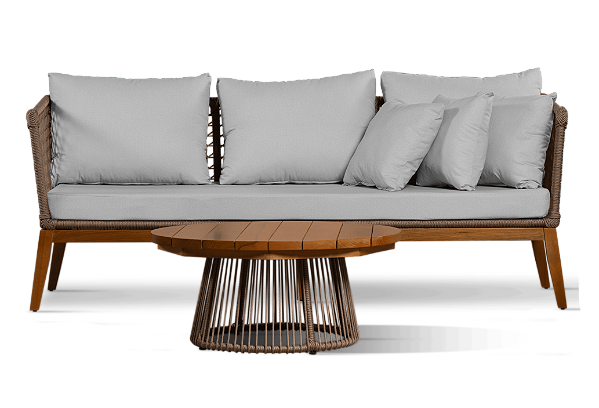 SOFA 2L BERTOLI TULIPA 1,60MT C/CORDA RAMI TC CHINO ./GELO