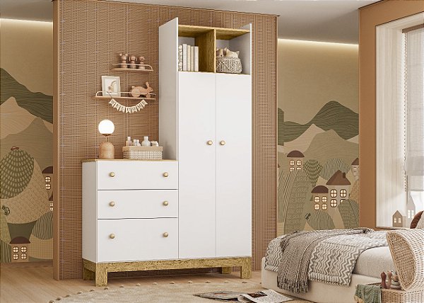 ROUPEIRO 2P QMOVI FLORA 1,20MT C/COMODA ./FREI/BR