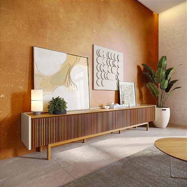 RACK IMCAL DUNE 3GVT 1,84MT RIPADO (15433) ./OFF WHITE/NAT