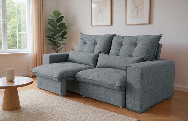 SOFA 3L JW MARSELHA 2,10MT RET/RECL TEC LIN L10 ./AZ