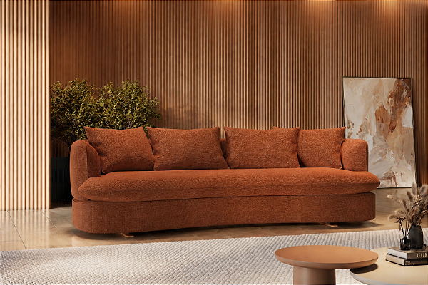 SOFA 4L BIANCHI LAKE 2,05MT TEC A 1044 LINHO ./TERRACOTA