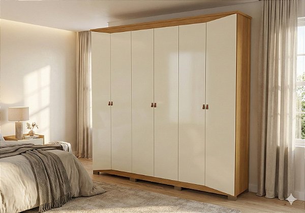 ROUPEIRO 6P AVELAN TORINO 2,37M C/PES ./FREIJO/OFF WHITE