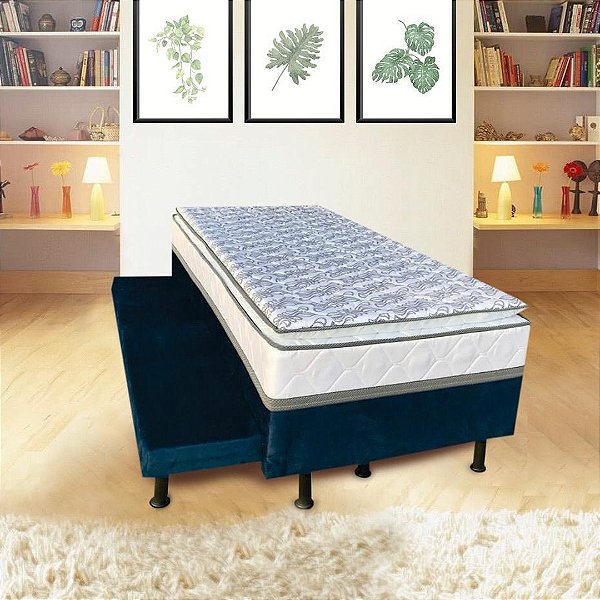 UNIBOX BREARE SOLTEIRO  88X188X51 COM PILLOW COM CAMA AUXILIAR BR ./AZ