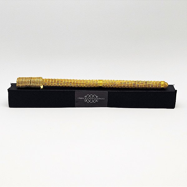 Caneta Spiro Capim Dourado e Fio de Seda Dourado CA21