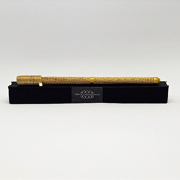 Caneta Spiro Capim Dourado e Fio Fino Dourado CA31