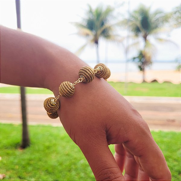 Pulseira Capim Dourado  Cód. P1 - Hipoalergênico