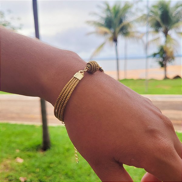 Pulseira Capim Dourado  Cód. P4 - Hipoalergênico