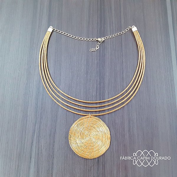 Gargantilha Capim Dourado Cód. G4 - Hipoalergênico