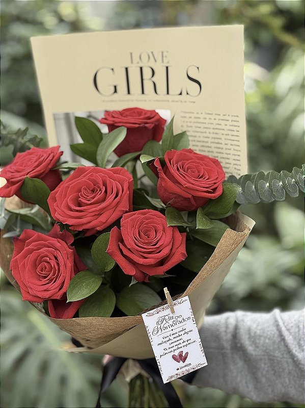 Love Story com 6 Rosas