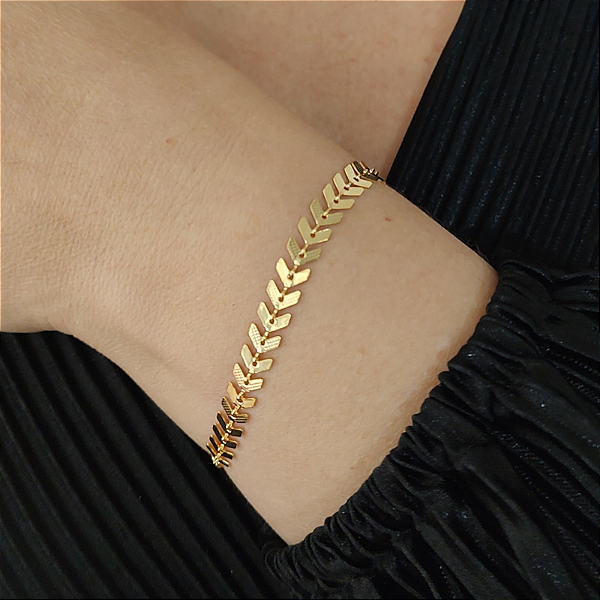 Pulseira escamada folheado em ouro ( tamanho de 16 cm a 19 cm)