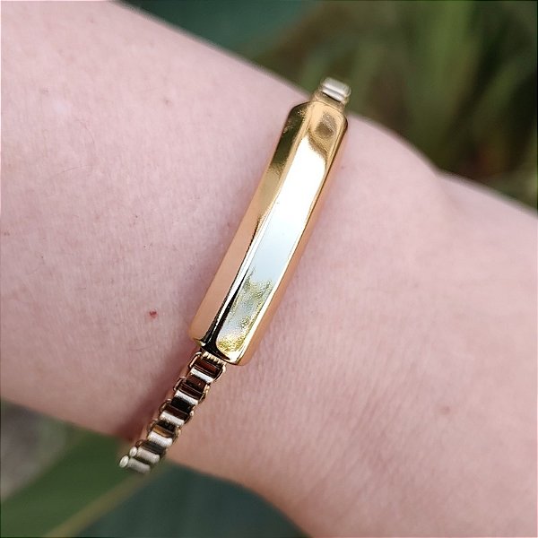 Pulseira Correntaria com cano folheado em Ouro  joana