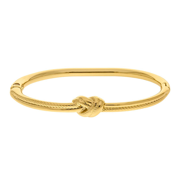 Pulseira articulada com detalhe de nó folheado em Ouro ( tamanho único) 16 a 18 cm pulso ( nó )