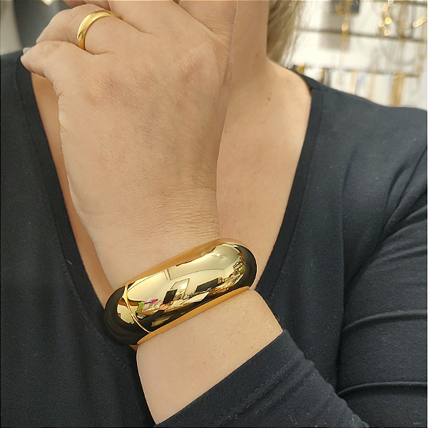 Bracelete Articulado  Maxi gold folheado em ouro  ( serve até pulso 18 cm)